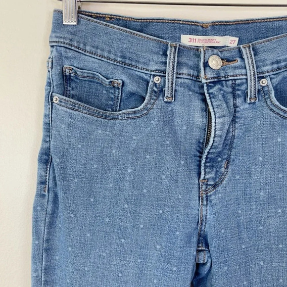 Levi's 311 Shaping Polka Dot Skinny Medium Wash Jeans - Picture 6 of 16